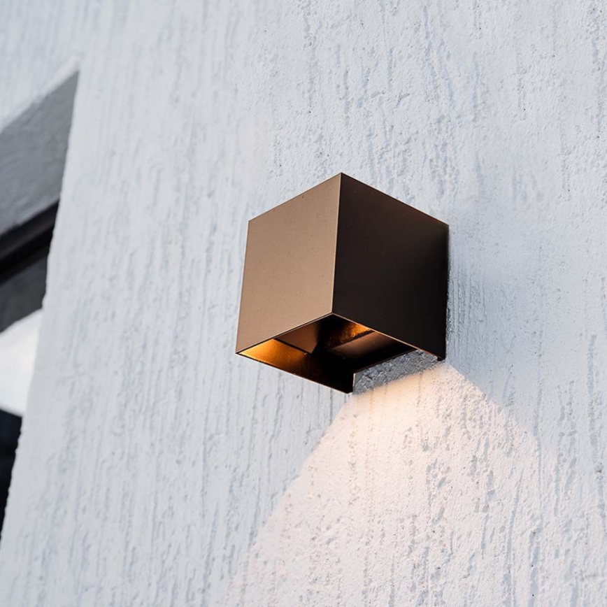 LED solcell väggbelysning med sensor LED/9W/3,7V IP65 4000K brun