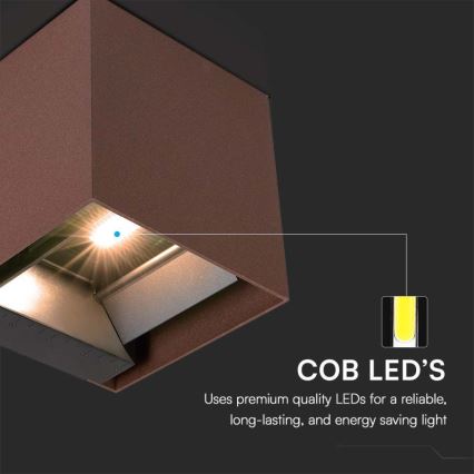 LED solcell väggbelysning med sensor LED/9W/3,7V IP65 4000K brun