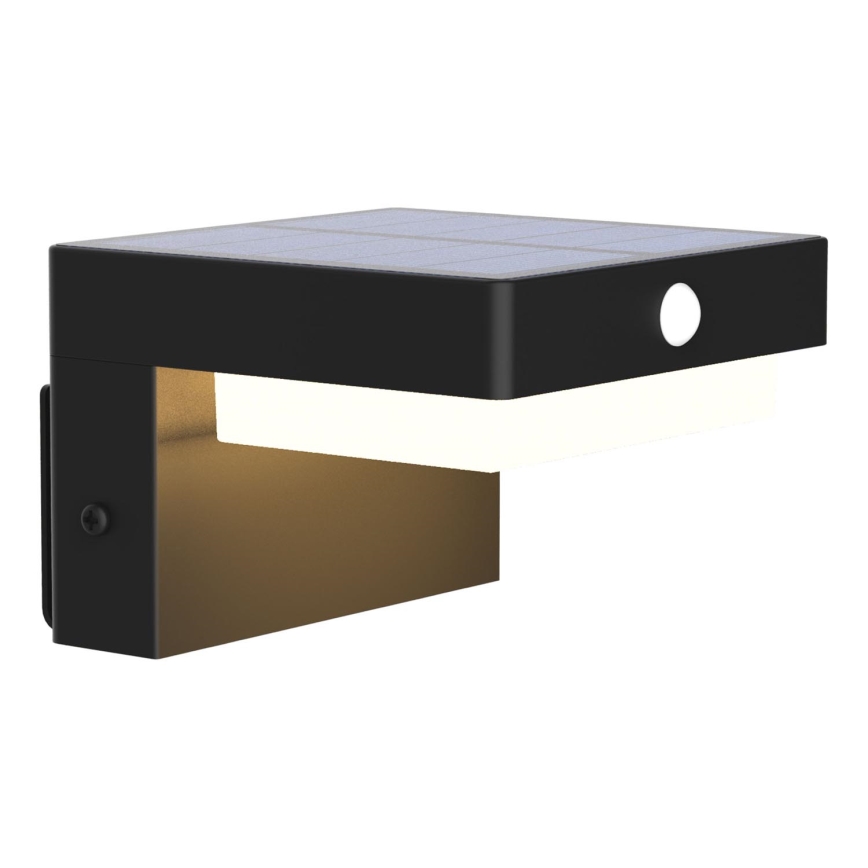 LED solcell väggbelysning med sensor MALI LED/4,5W/3,7V 2000 mAh IP44 svart