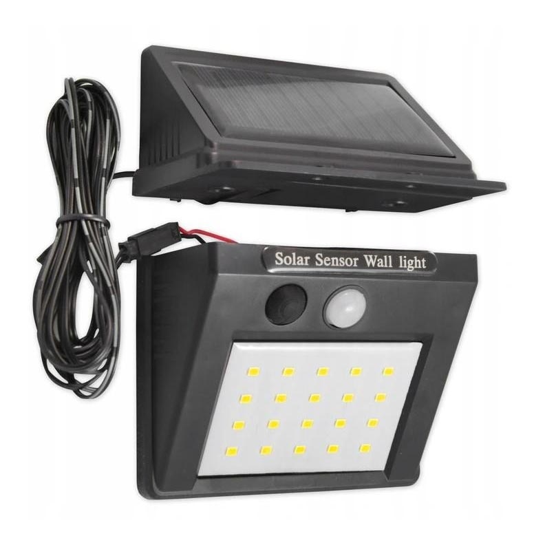 LED solcell väggbelysning med sensor och yttre panel LED/0,55W/3,7V 1200 mAh IP65