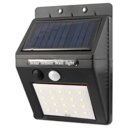 LED solcell väggbelysning med sensor och yttre panel LED/0,55W/3,7V 1200 mAh IP65
