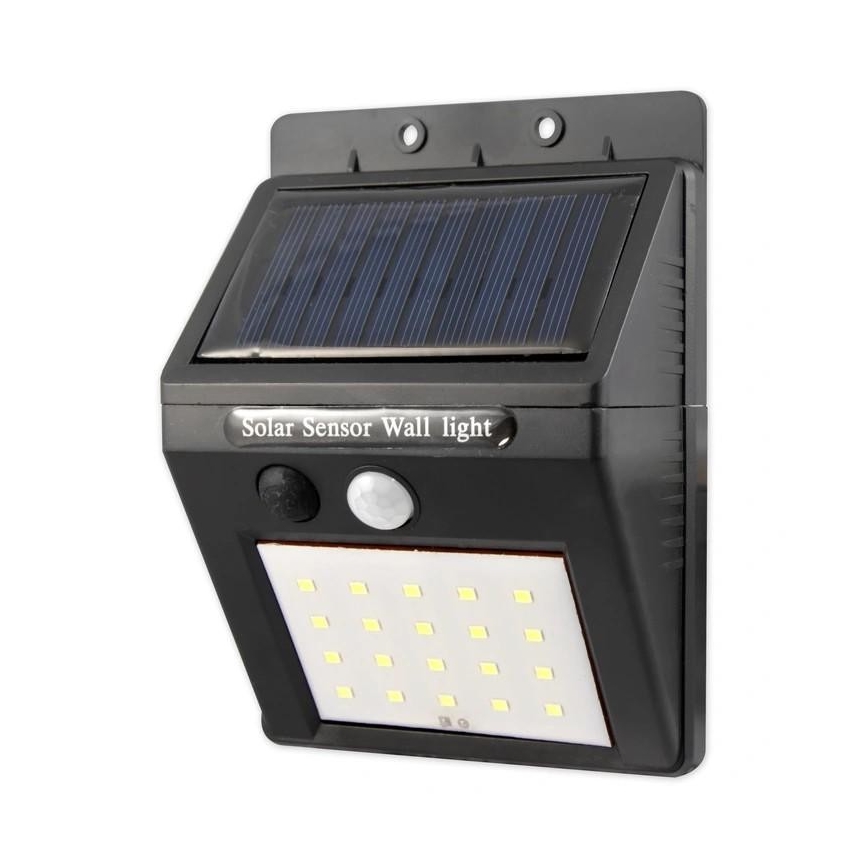 LED solcell väggbelysning med sensor och yttre panel LED/0,55W/3,7V 1200 mAh IP65