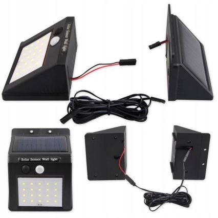 LED solcell väggbelysning med sensor och yttre panel LED/0,55W/3,7V 1200 mAh IP65