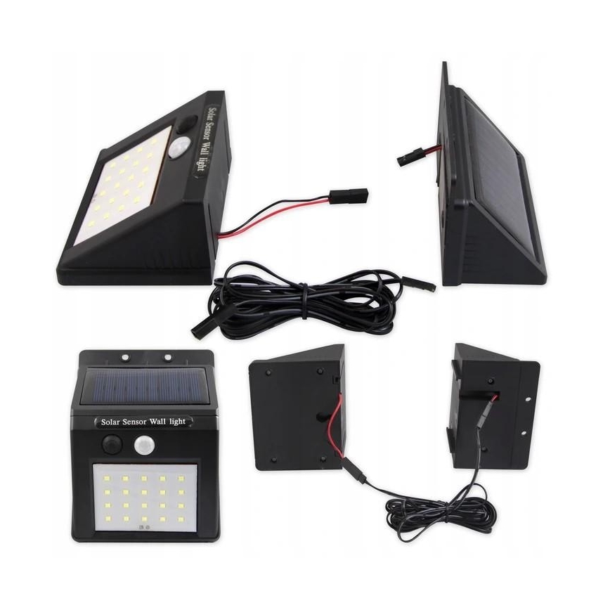 LED solcell väggbelysning med sensor och yttre panel LED/0,55W/3,7V 1200 mAh IP65