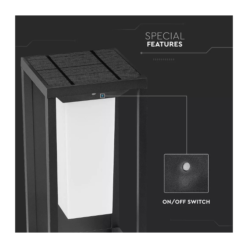 LED solcell väggbelysning med sensor SAMSUNG CHIP LED/2W/3,7V IP65 2600 mAh