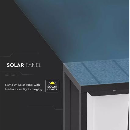 LED solcell väggbelysning med sensor SAMSUNG CHIP LED/2W/3,7V IP65 2600 mAh