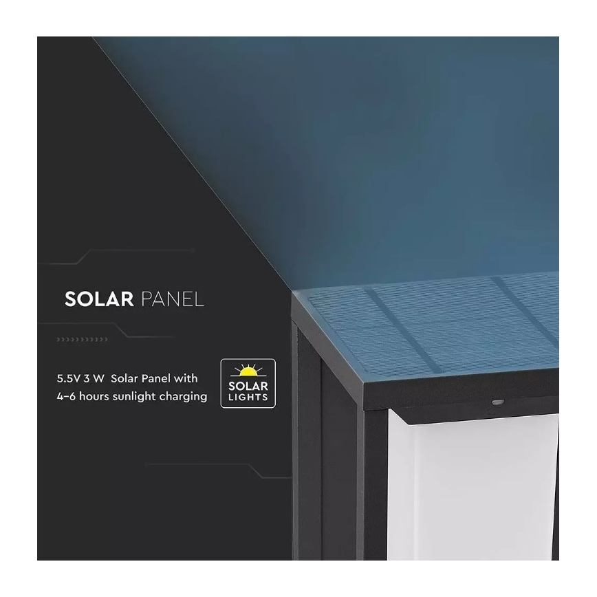 LED solcell väggbelysning med sensor SAMSUNG CHIP LED/2W/3,7V IP65 2600 mAh