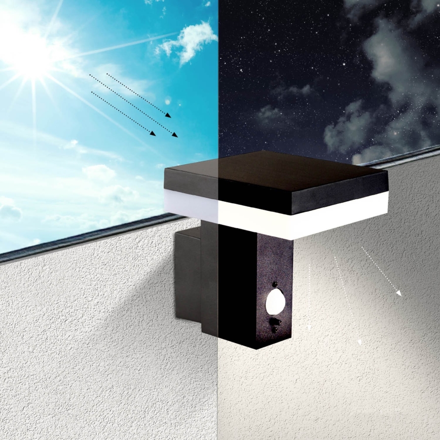 LED solcell väggbelysning med sensor SOLARIS2 LED/5,5W/3,7V 4000K IP44 2600 mAh