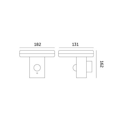 LED solcell väggbelysning med sensor SOLARIS2 LED/5,5W/3,7V 4000K IP44 2600 mAh