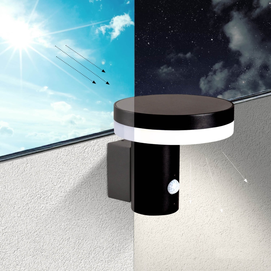 LED solcell väggbelysning med sensor SOLARIS3 LED/5,5W/3,7V 4000K IP44 2600 mAh