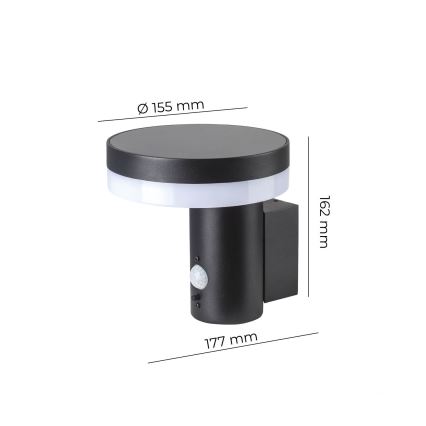 LED solcell väggbelysning med sensor SOLARIS3 LED/5,5W/3,7V 4000K IP44 2600 mAh