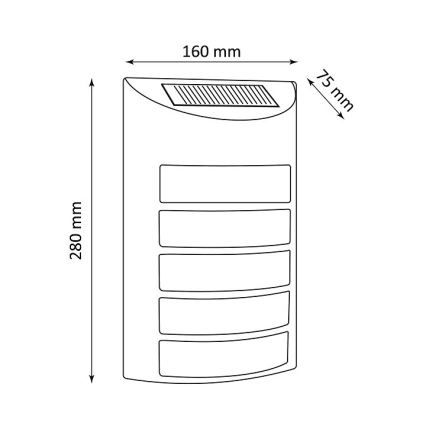 LED solcell väggbelysning SAFFO LED/3,7V 2000 mAh IP44