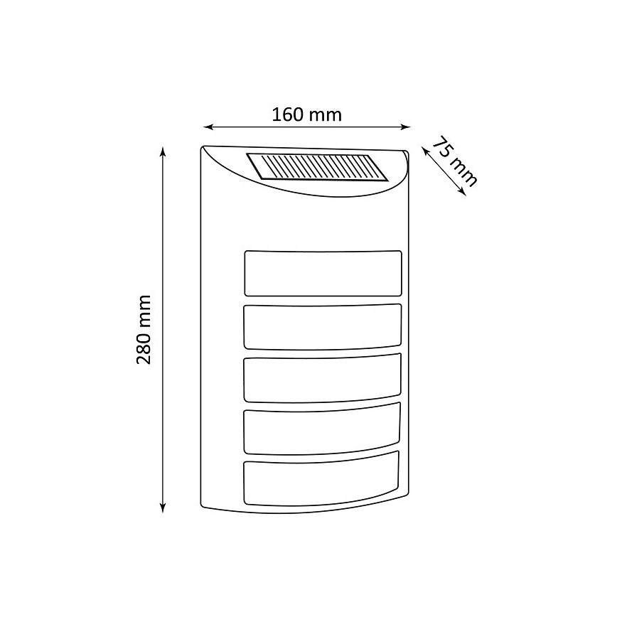 LED solcell väggbelysning SAFFO LED/3,7V 2000 mAh IP44