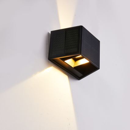 LED solcell väggbelysning WINGS LED/2W/3,2V 3000K IP54 svart