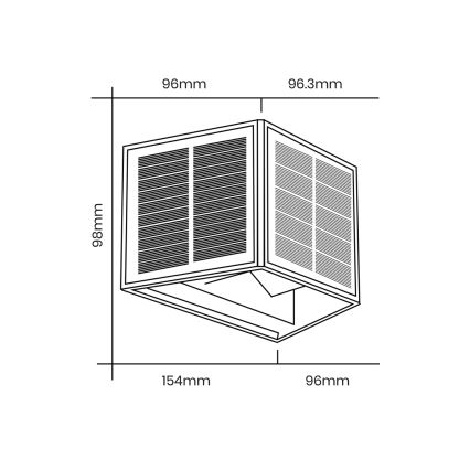 LED solcell väggbelysning WINGS LED/2W/3,2V 3000K IP54 svart