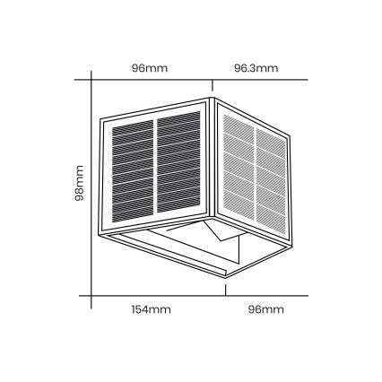 LED solcell väggbelysning WINGS LED/2W/3,2V 6000K IP54 svart