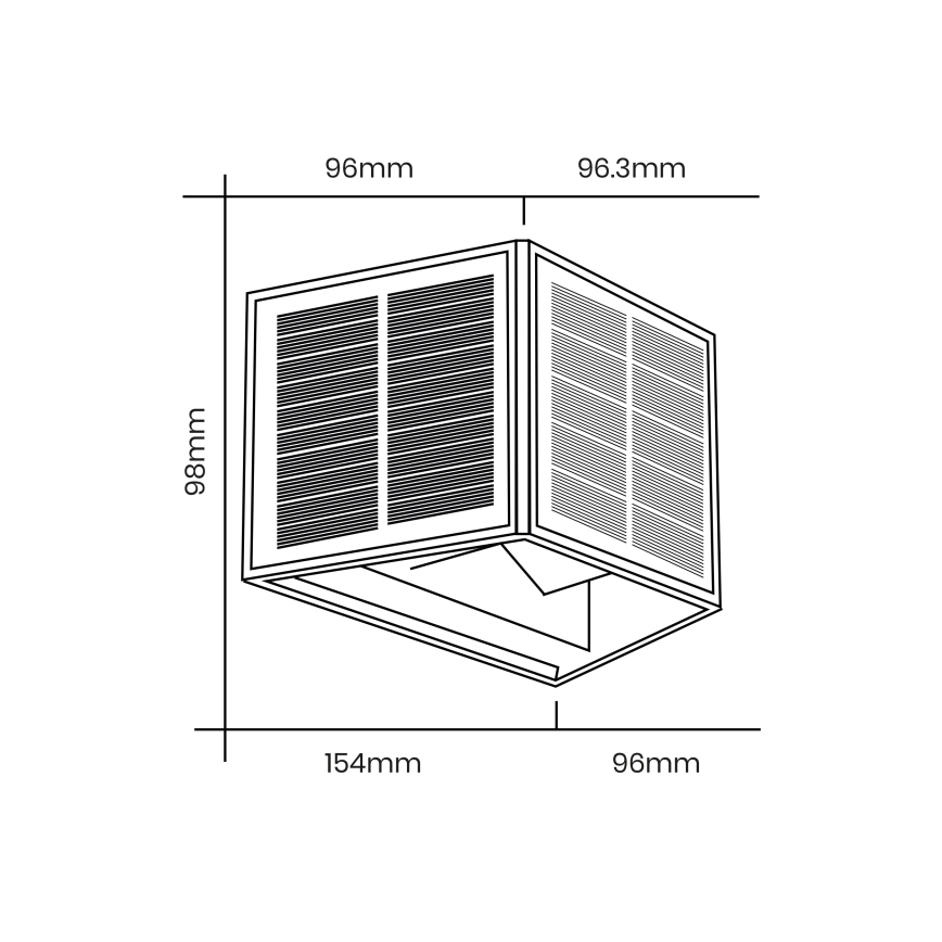 LED solcell väggbelysning WINGS LED/2W/3,2V 6000K IP54 svart