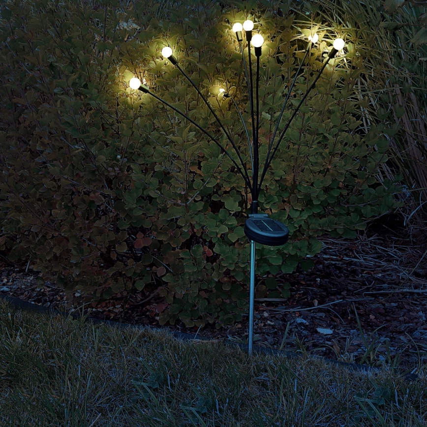 LED Solcellsbelysning FIORINI 8xLED/1,2V 600 mAh IP44 svart