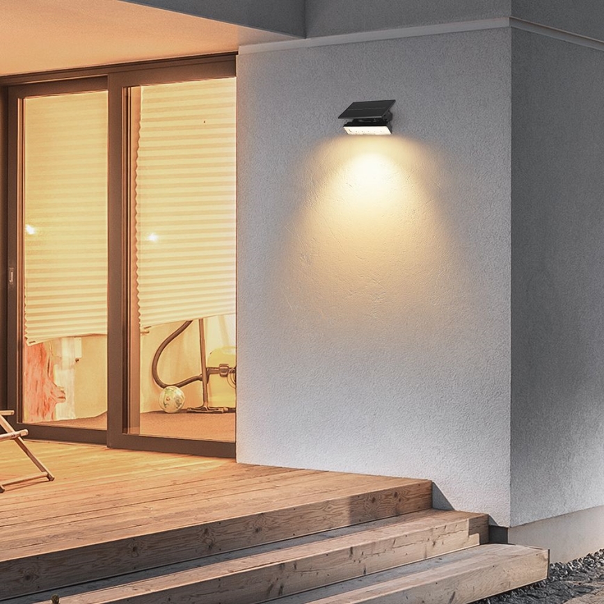 LED Solcellsbelysning LED/0,9W/3,7V 3000K IP65 svart