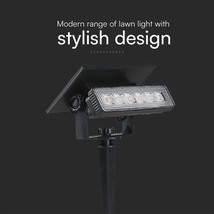 LED Solcellsbelysning LED/0,9W/3,7V 3000K IP65 svart