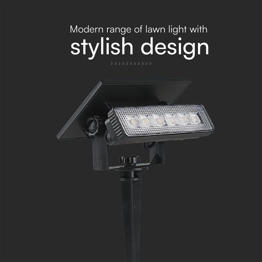 LED Solcellsbelysning LED/0,9W/3,7V 3000K IP65 svart