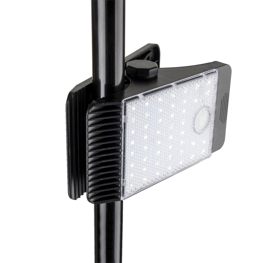 LED Solcellslampa med rörelse- och skymningssensor CLIPS LED/4W/1200 mAh 3,7V IP44 svart