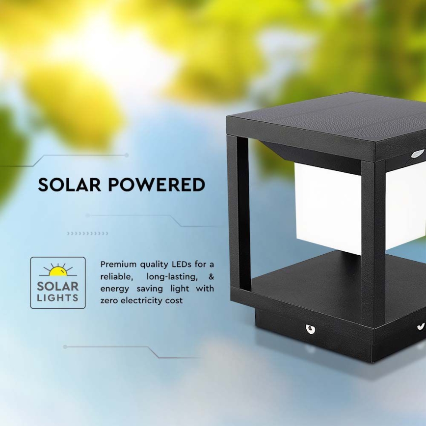 LED Solcellsbelysning med en sensor LED/2W/5,5V 3000K IP65 2600 mAh svart