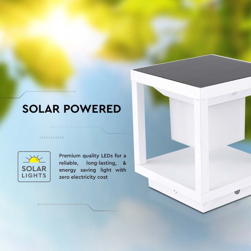 LED Solcellsbelysning med en sensor LED/2W/5,5V 3000K IP65 2600 mAh vit