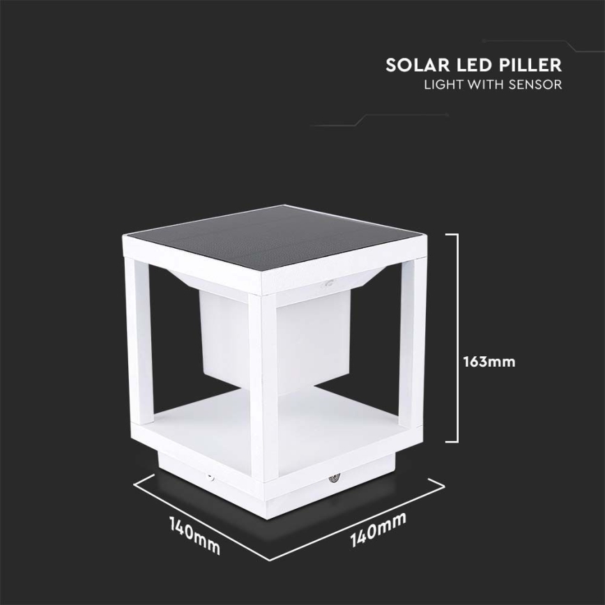 LED Solcellsbelysning med en sensor LED/2W/5,5V 3000K IP65 2600 mAh vit
