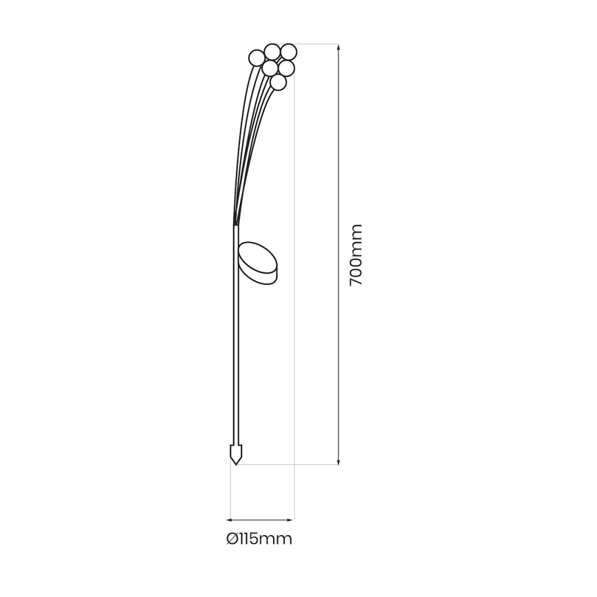 LED Solcellsbelysning MULTI LED/0,06W/1,2V 150 mAh IP44 svart