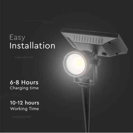 LED Solcellsbelysning  SPIKE LED/2W/5,5V IP65 3000K