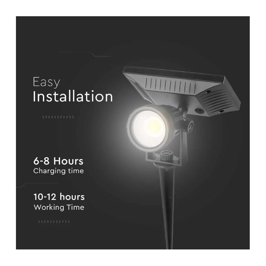 LED Solcellsbelysning  SPIKE LED/2W/5,5V IP65 3000K