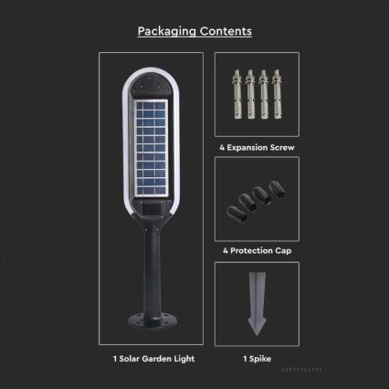 LED solcellslampa  med sensor  BOLLARD LED/5W/5,5V 70,5 cm 4000K IP65