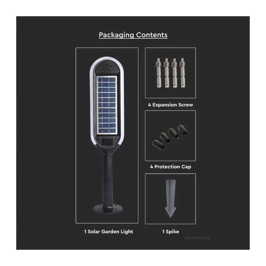 LED solcellslampa  med sensor  BOLLARD LED/5W/5,5V 70,5 cm 4000K IP65