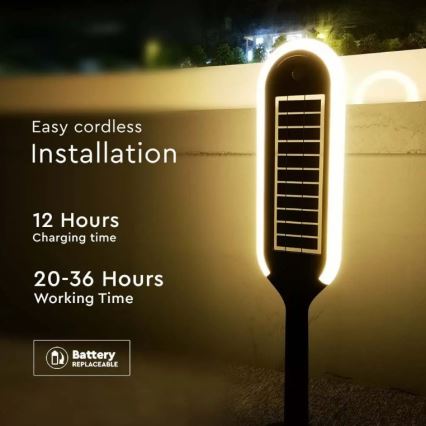 LED solcellslampa  med sensor  BOLLARD LED/5W/5,5V 70,5 cm 4000K IP65