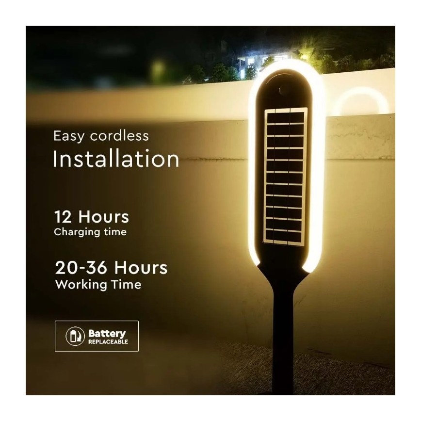 LED solcellslampa  med sensor  BOLLARD LED/5W/5,5V 70,5 cm 4000K IP65