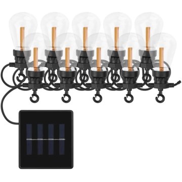 LED-solcellsdriven dekorationsslinga 10xLED/0,6W/1,2V 4,5m IP44 800 mAh