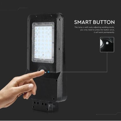 LED solcellsdriven gatlampa med sensor LED/15W/7,4V 6000K IP65 5400 mAh