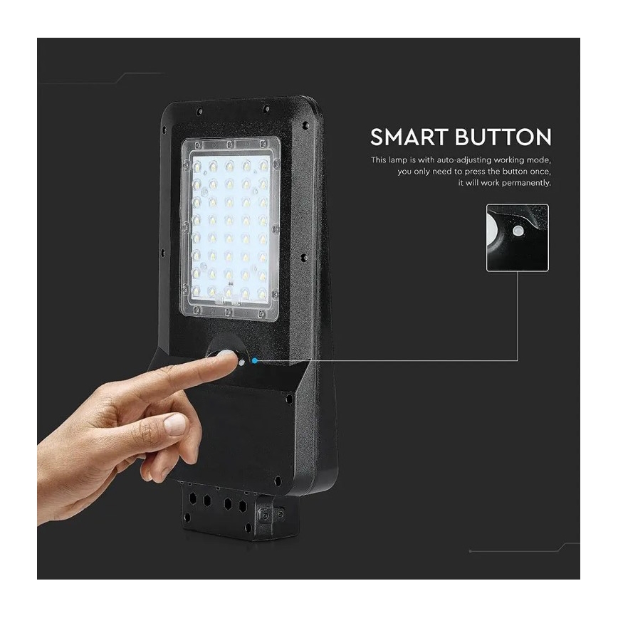 LED solcellsdriven gatlampa med sensor LED/15W/7,4V 6000K IP65 5400 mAh