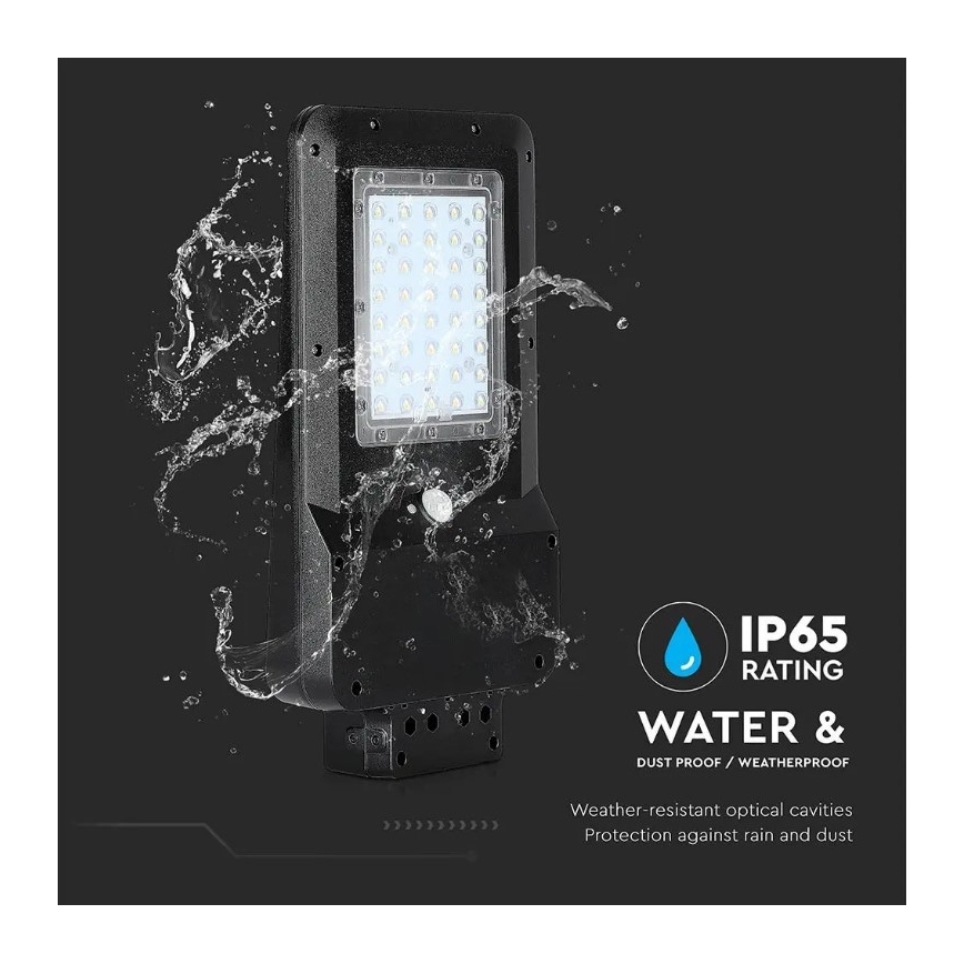 LED solcellsdriven gatlampa med sensor LED/15W/7,4V 6000K IP65 5400 mAh