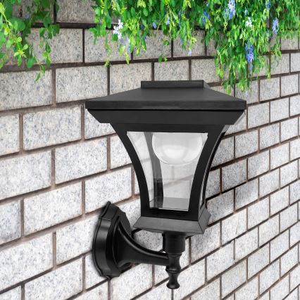 LED-solcellsdriven vägglampa TIRANA LED/1,2V 1800 mAh IP44 svart