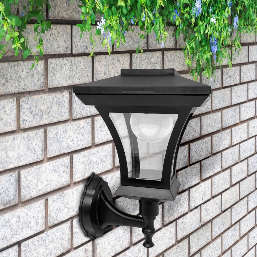 LED-solcellsdriven vägglampa TIRANA LED/1,2V 1800 mAh IP44 svart