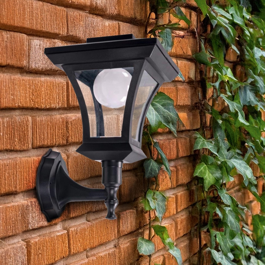 LED-solcellsdriven vägglampa TIRANA LED/1,2V 1800 mAh IP44 svart