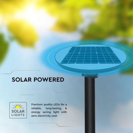LED Solcellsgatulampa med sensor LED/10W/3,2V IP65 4000K + fjärrkontroll