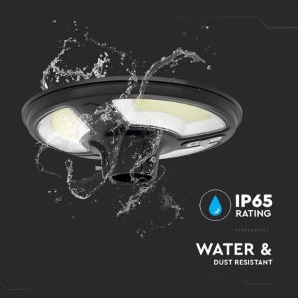 LED Solcellsgatulampa med sensor LED/10W/3,2V IP65 4000K + fjärrkontroll