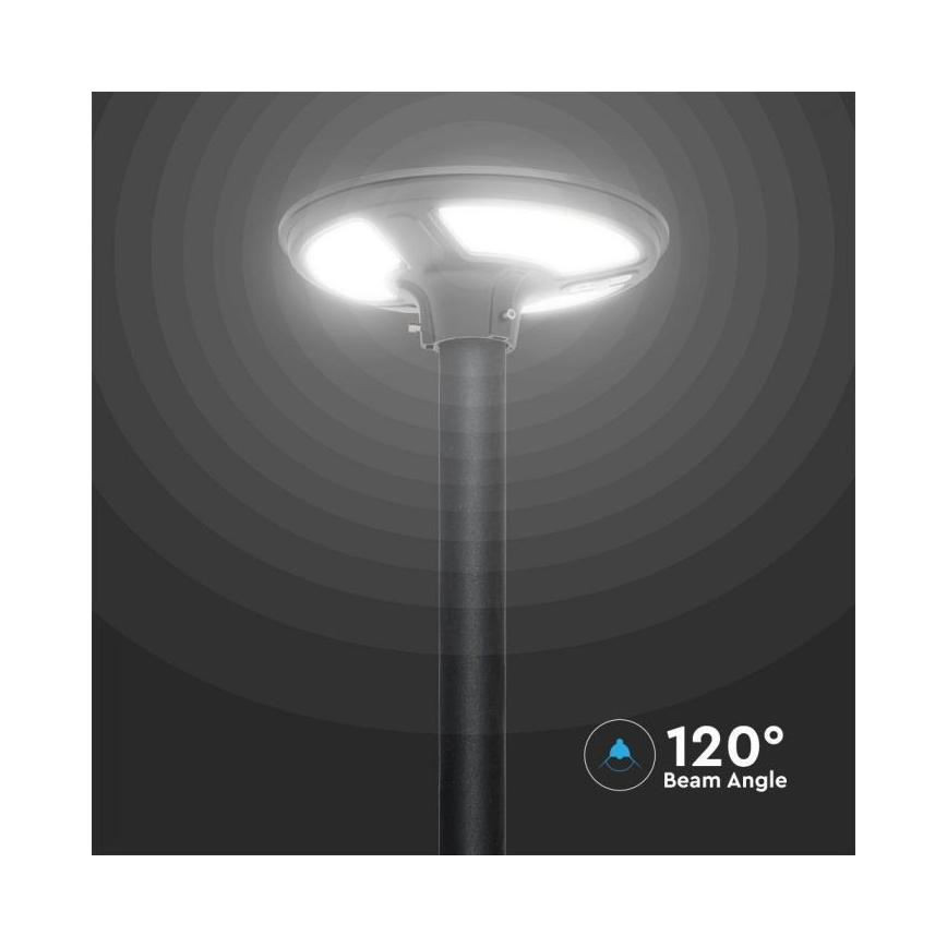 LED Solcellsgatulampa med sensor LED/10W/3,2V IP65 4000K + fjärrkontroll