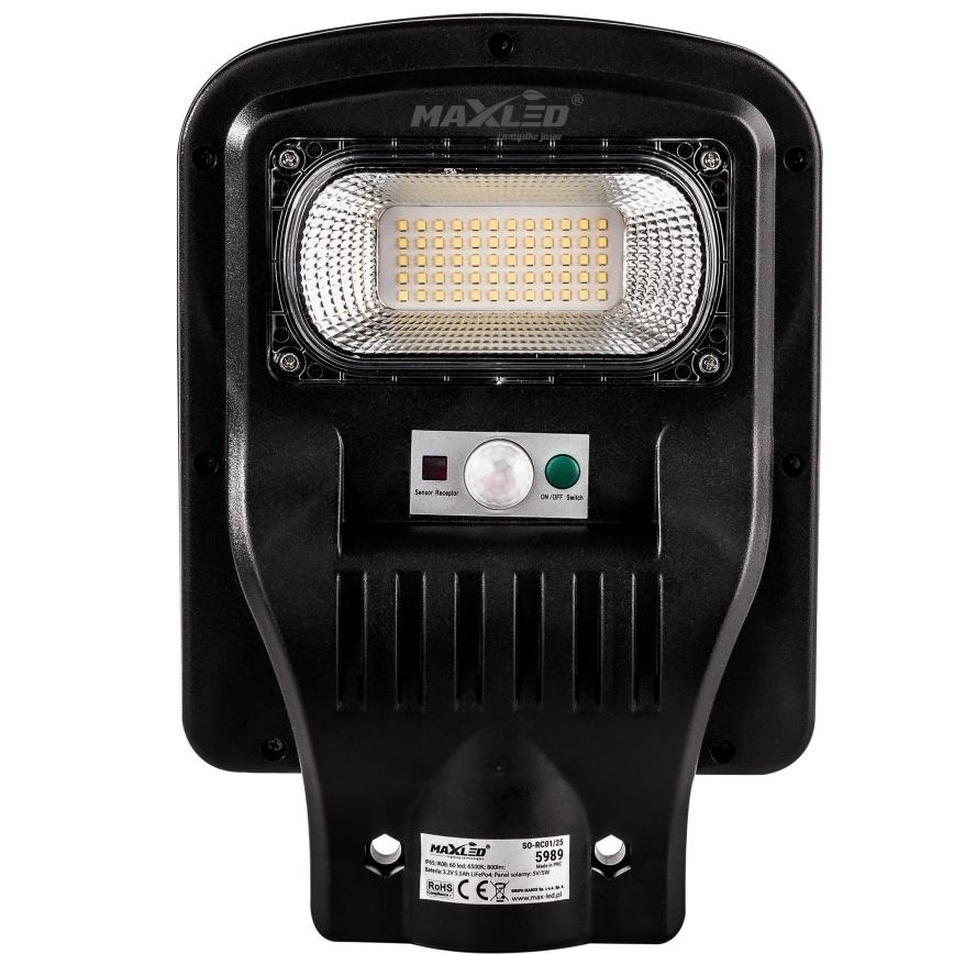LED Dimbar gatubelysning med sensor LED/150W/6V 6500K IP65 svart + fjärrkontroll