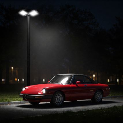 LED Dimbar gatubelysning med sensor LED/15W/6V 11000 mAh 6500K IP65 svart + fjärrkontroll