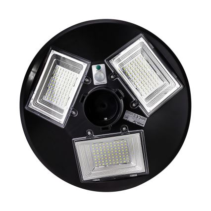 LED Dimbar gatubelysning med sensor LED/15W/6V 11000 mAh 6500K IP65 svart + fjärrkontroll