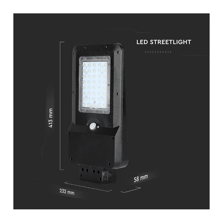 LED Solcellsgatulampa med sensor LED/15W/7,4V 4000K IP65 10800 mAh